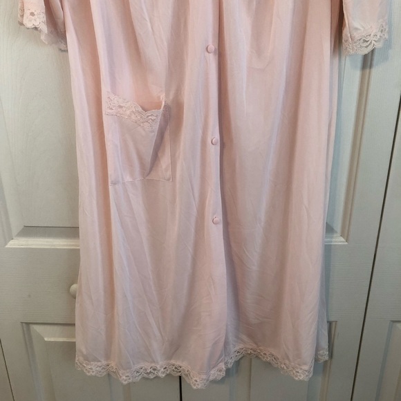 Vintage Shadowline Pink Lace Embroidered Floral Robe Size Small - Picture 3 of 8